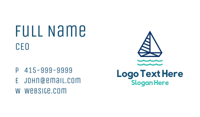 Minimalist Blue Yacht Business Card Image Preview