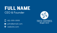 Blue Tech Cross Business Card Image Preview