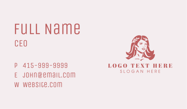 Woman Nature Headpiece  Business Card Design Image Preview