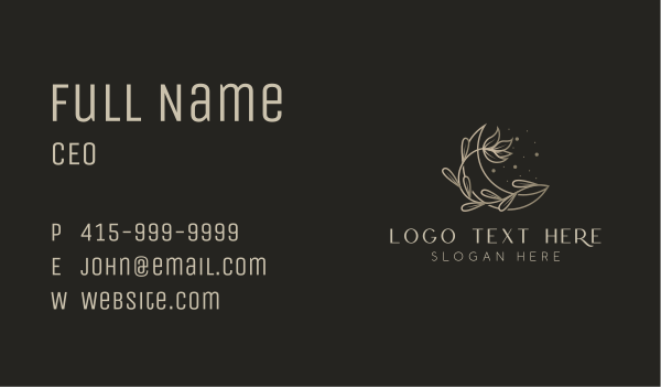 Moon Plant Decoration Business Card Design Image Preview