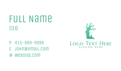 Head Tree Meditation Business Card Image Preview