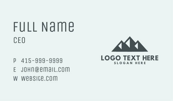 Elegant Mountain Wordmark  Business Card Design Image Preview