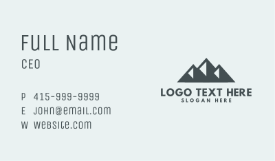 Elegant Mountain Wordmark  Business Card Image Preview