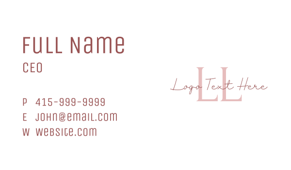 Pink Feminine Firm Letter  Business Card Design Image Preview