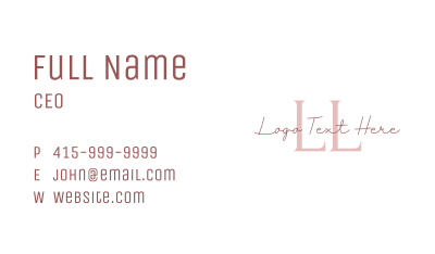 Pink Feminine Firm Letter  Business Card Image Preview