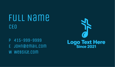 Music Note Cross Business Card Image Preview