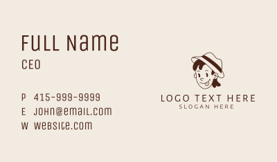 Brown Vintage Character Business Card Image Preview
