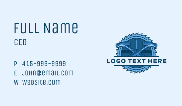 Hammer Blade Saw Business Card Design Image Preview