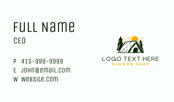 Camp Cabin Tent Business Card Design Image Preview