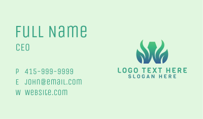 Leafy Letter W  Business Card Image Preview