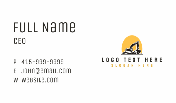 Excavation Machinery Mining Business Card Design Image Preview