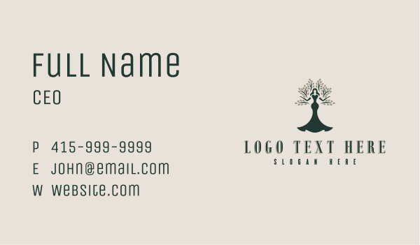 Woman Tree Dress Business Card Design Image Preview