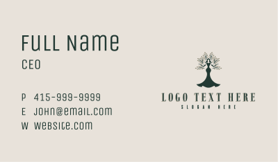 Woman Tree Dress Business Card Image Preview