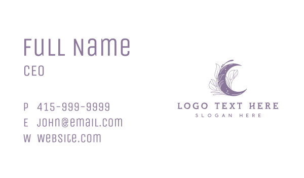 Crescent Moon Plants Business Card Design Image Preview