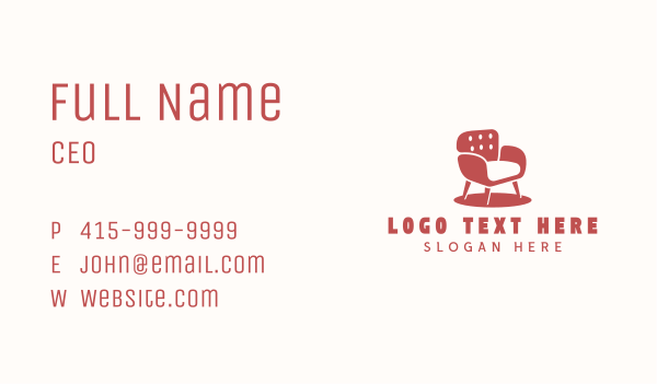 Armchair Furniture Upholstery Business Card Design Image Preview