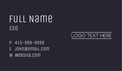 Stylish Minimalist Wordmark Business Card Image Preview