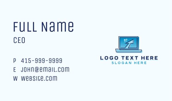 Digital Laptop Computer Business Card Design Image Preview