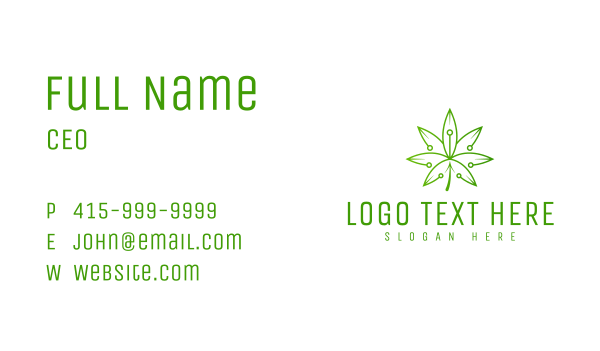 Technology Weed Leaf Business Card Design Image Preview