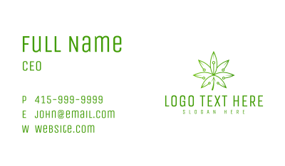 Technology Weed Leaf Business Card Image Preview