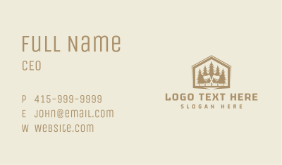 Woodwork Axe Pine Tree Business Card Image Preview