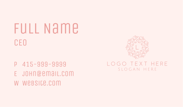 Hearts Pattern Letter Business Card Design Image Preview