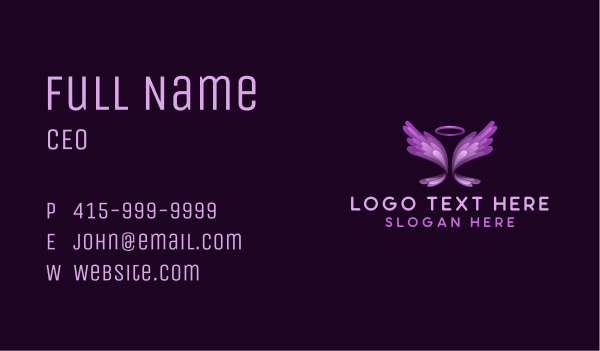Cute Angel Wings Business Card Design Image Preview