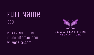 Cute Angel Wings Business Card Image Preview