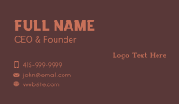 Classic Traditional Type Business Card Design