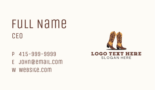 Rodeo Cowboy Boots Business Card Design Image Preview