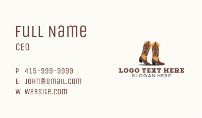 Rodeo Cowboy Boots Business Card Image Preview