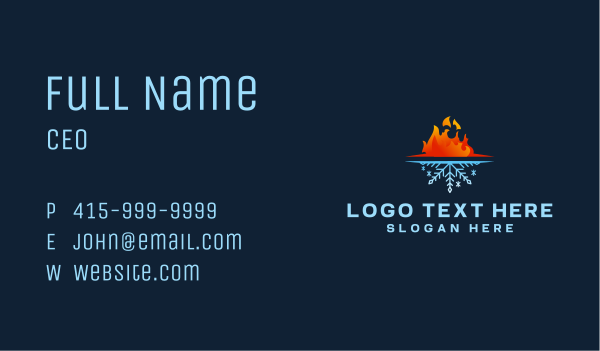 Fire Ice Energy Business Card Design Image Preview