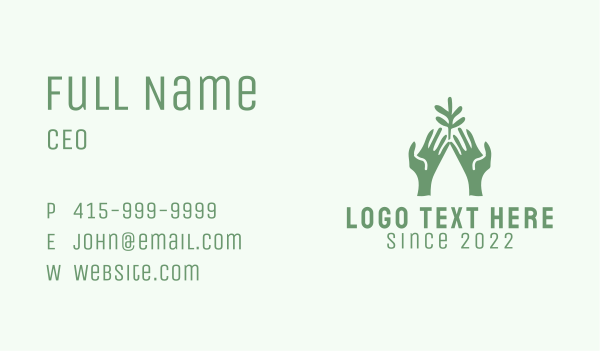 Plant Hand Gardening Business Card Design Image Preview