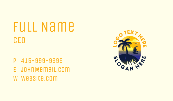 Travel Beach Tourism Business Card Design Image Preview