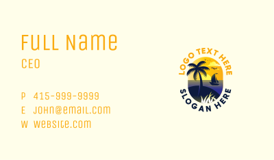 Travel Beach Tourism Business Card Image Preview