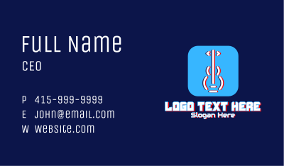 Glitchy Guitar App  Business Card Image Preview