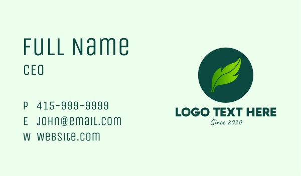 Green Organic Leaf Business Card Design Image Preview