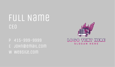 Pink Wings Trucking Business Card Image Preview