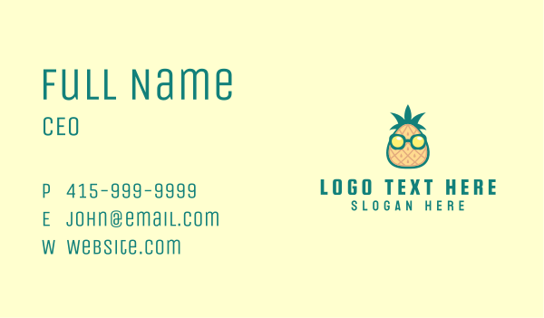 Tropical Pineapple Mascot Business Card Design Image Preview