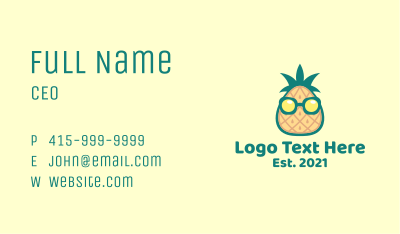 Tropical Pineapple Mascot Business Card