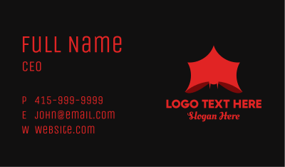 Red Hanging Bat Business Card