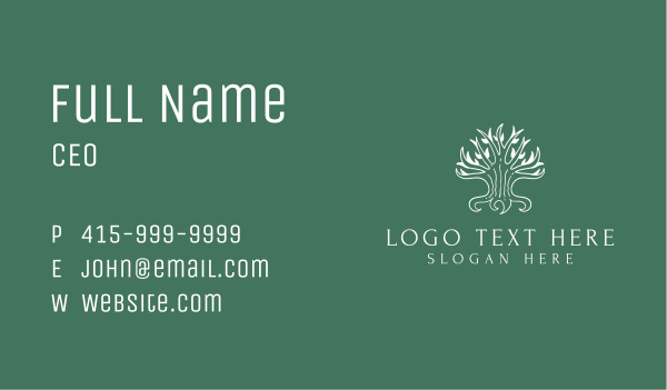 Eco Friendly Tree  Business Card Design Image Preview