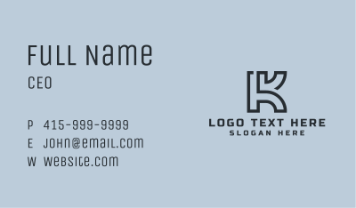 Architecture Design Letter K Business Card Image Preview
