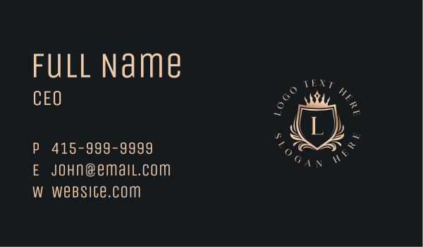 Shield Crest Crown Business Card Design Image Preview