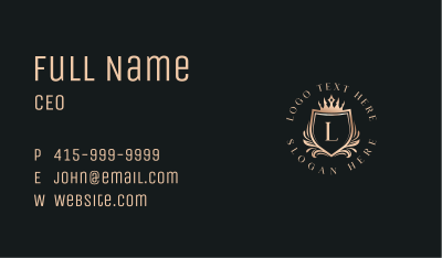 Shield Crest Crown Business Card Image Preview