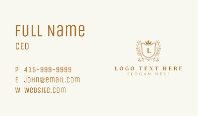 Premium Wreath Shield  Business Card Image Preview