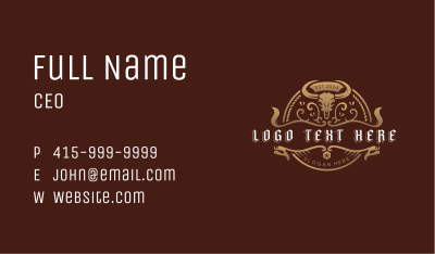 Elegant Bull Ranch Business Card Image Preview