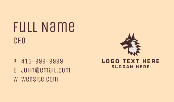 Wild Wolf Character Business Card Design Image Preview