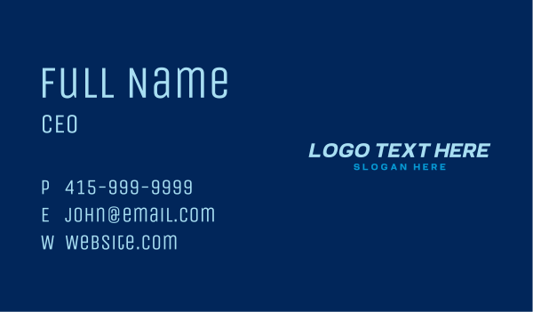 Blue Firm Wordmark Business Card Design Image Preview