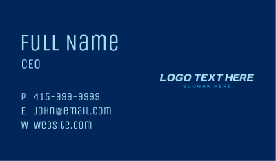 Blue Firm Wordmark Business Card Image Preview