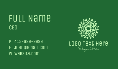 Green Ornamental Flower Business Card Image Preview